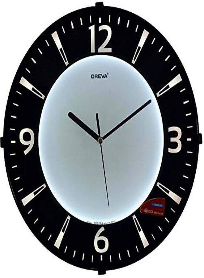 Oreva Back Light Round Plastic Analog Wall Clock (32 cm x 32 cm x 4 cm, White LED, AQ 1667) - Image 1